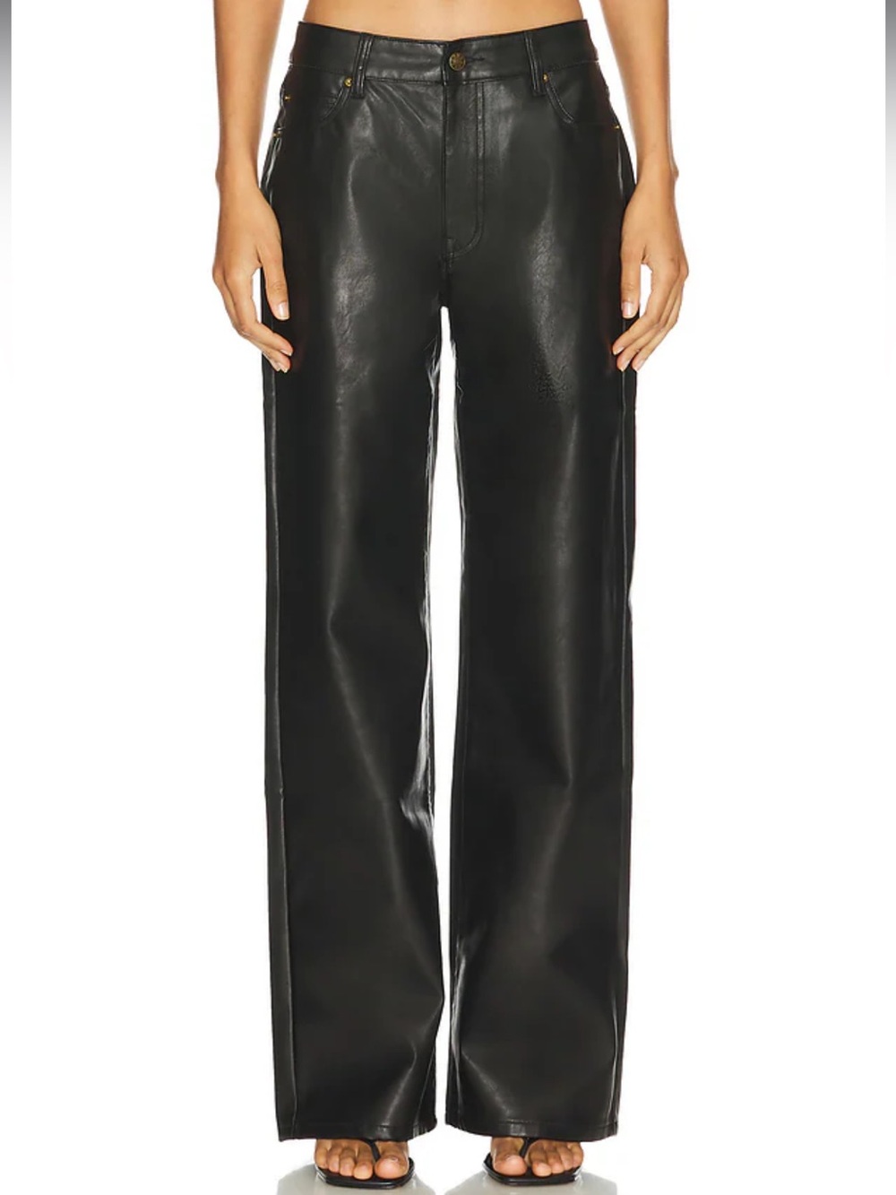 NWTs Lioness Top Model Faux Leather Jean in Onyx Size XXS